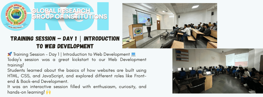 Web Development Session Training Session – Day 1 | Introduction to Web Development - GRGI ...